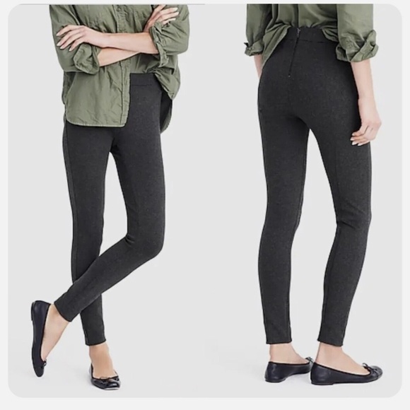 J Crew Pixie Any Day Pants Charcoal Gray in Stretch Ponte Skinny Capsule sz L - Picture 1 of 8